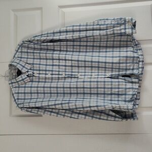 Bills Khakis - Blue and White Plaid Cotton Shirt - XXL - EUC